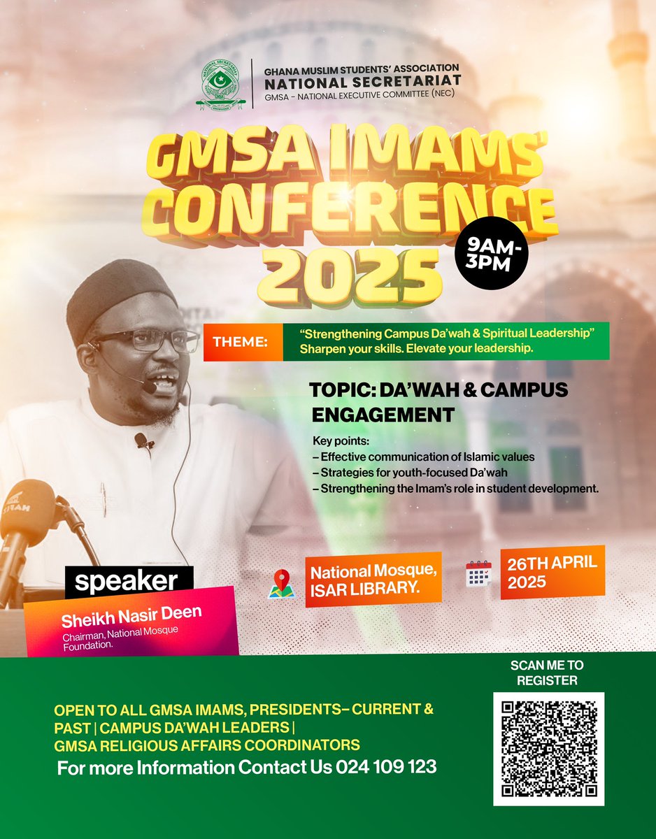 gmsa_official's tweet photo. FACILITATOR SPOTLIGHT: SHEIKH NASIRUDEEN. CHAIRMAN NATIONAL MOSQUE FOUNDATION. 

“Effective Da’awa &amp; Community Engagement for Today’s Imam”

Sheikh Nasir-Deen’s session will provide you with tools to communicate Islam with clarity, confidence, and relevance to modern challenges. https://t.co/57nb2IpY0H