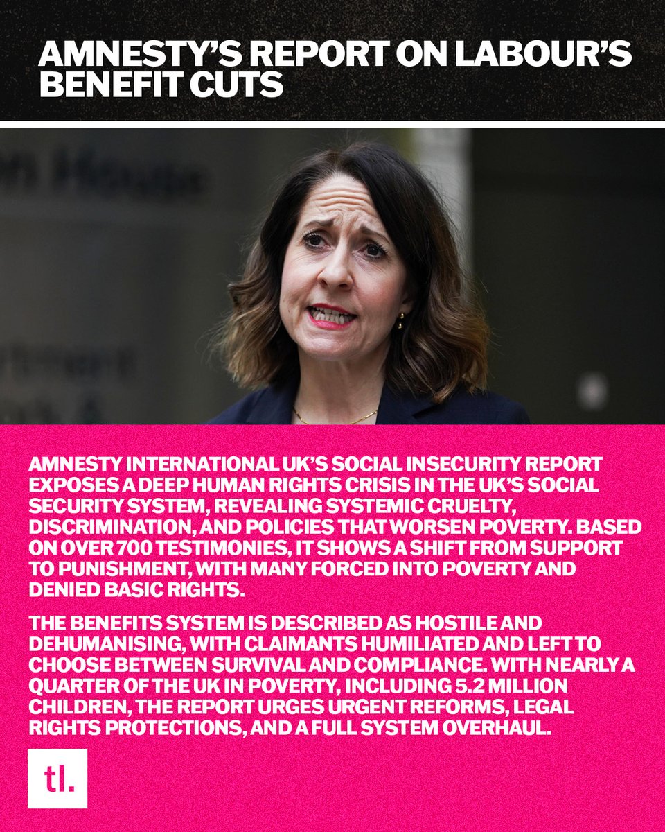 Turn Left Media (@turnleftmediauk) on Twitter photo 🚨: <a href="/amnesty/">Amnesty International</a> has produced a report looking into our benefit system in the wake of Labour's benefit cuts and the findings are harrowing 👇 🚨: <a href="/amnesty/">Amnesty International</a> has produced a report looking into our benefit system in the wake of Labour's benefit cuts and the findings are harrowing 👇