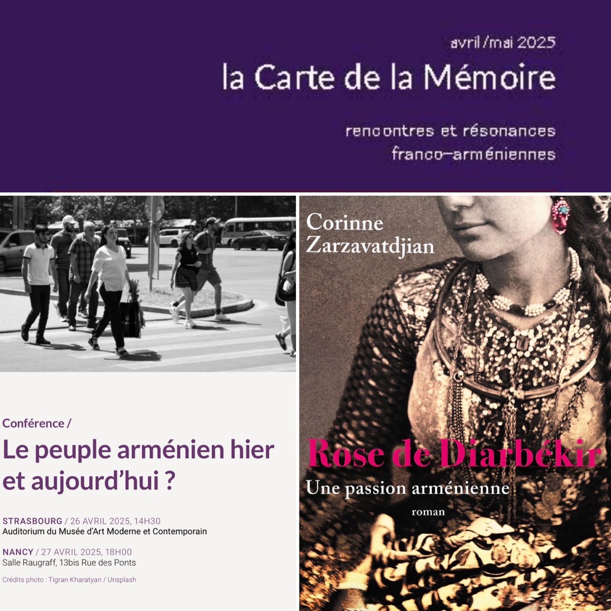 zarzavatdjian's tweet photo. Heureuse de participer à la 1ere édition du festival franco-arménien "La Carte de la Mémoire"à Strasbourg et Nancy pour célébrer les liens profonds entre la France🇫🇷 et l'Arménie🇦🇲 
Conférences, expositions, concerts pour raviver des héritages et témoigner
23/4-10/5
@ADAGrandEst https://t.co/GrQEGBjeuw