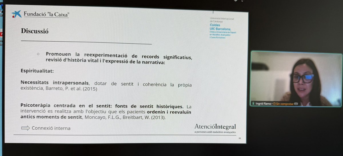 Cruz Sànchez-Julvé (@kruzsjulve) on Twitter photo Avui reunió GT de Psicologia Pal.liativa <a href="/PScbcp/">@PsicoPaliativa_SCBCP</a> de la <a href="/SCBCPal/">Cures Pal·liatives - SCBCP</a> presentació del TFM titulat “Experiencias en el uso de una sala inmersiva como soporte a la intervención psicológica, en pacientes ingresados en una UCP: un estudio piloto ” a càrrec de <a href="/iramo_psico/">Ingrid Ramo</a> <a href="/EAPScuidesUIC/">EAPScuidesUIC</a> Avui reunió GT de Psicologia Pal.liativa <a href="/PScbcp/">@PsicoPaliativa_SCBCP</a> de la <a href="/SCBCPal/">Cures Pal·liatives - SCBCP</a> presentació del TFM titulat “Experiencias en el uso de una sala inmersiva como soporte a la intervención psicológica, en pacientes ingresados en una UCP: un estudio piloto ” a càrrec de <a href="/iramo_psico/">Ingrid Ramo</a> <a href="/EAPScuidesUIC/">EAPScuidesUIC</a>