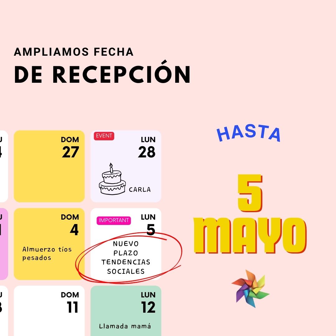 Aún tienes tiempo para presentar tu artículo para nuestro número 14 de la revista. Ampliamos nuestra fecha de recepción hasta el 5 de mayo. 
<a href="/UCMccinf/">Facultad Ciencias Información</a> 
<a href="/amsociologia/">Asoc Madrileña Sociologia</a> 
<a href="/UNED/">UNED</a>
