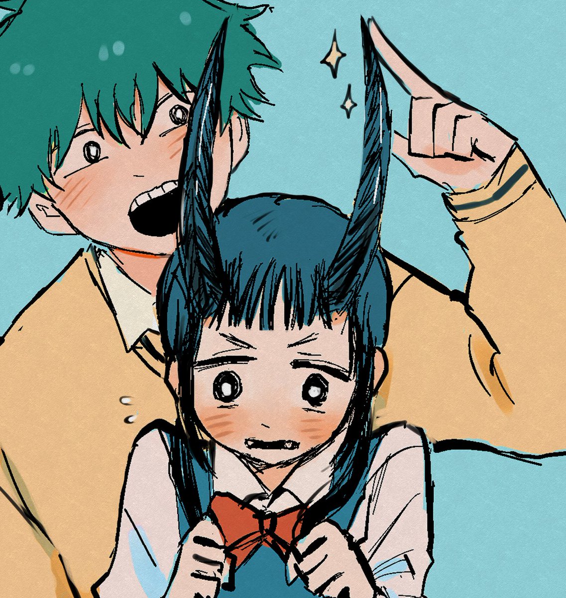 今日、「あくまで好きすぎるだけ」のファンレターが届きました！嬉しくて神山くんとくるみちゃんを描きました！みなみさん、ありがとうございます！