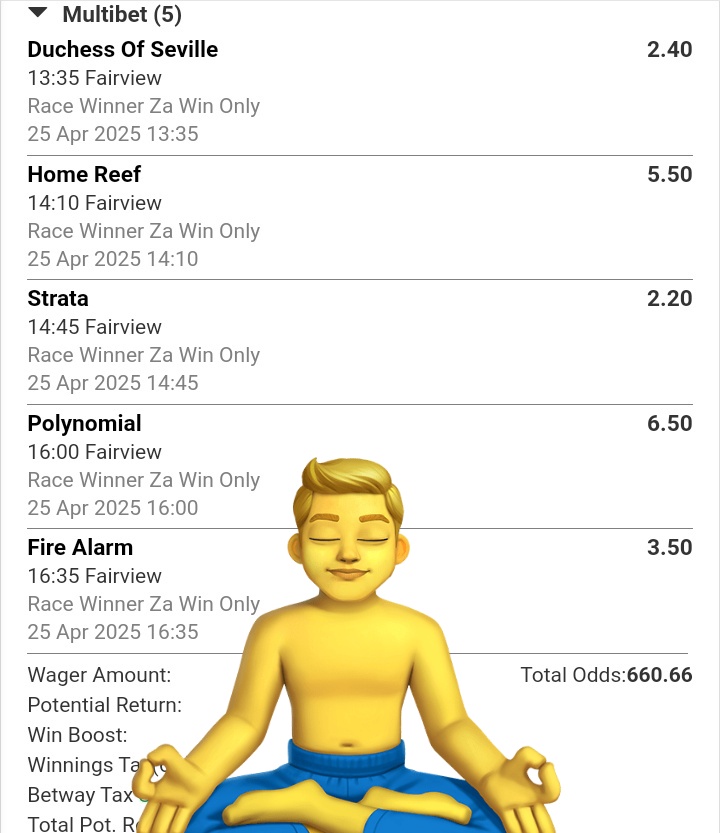 Gambler1017's tweet photo. 1207D97

🏁Fairview 🇿🇦🐎
Im going in 😭🕯
Please gamble responsibly ⚠️ https://t.co/NvOpZ695cU