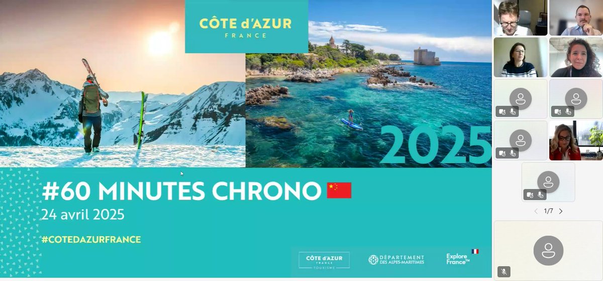 🌏 [#CHINE] <a href="/ProCotedazur/">Côte d'Azur France Tourisme</a> a organisé, avec <a href="/atout_france/">Atout France</a>, un webinaire #60MinutesChrono pour décrypter le marché chinois, stratégique pour la #CotedAzurFrance.
Au programme : présentation de <a href="/Trip/">Trip.com</a> et <a href="/Weixin_WeChat/">WeChat</a> Pay.
🎯 Objectif : 130K séjours chinois en 2025 !