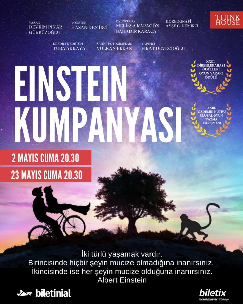 house_think's tweet photo. Einstein Kumpanyası’nın büyülü dünyasına eşlik etmek için Mayıs biletleri Biletix ve Biletinial’da satışa açıldı📌

🗓️2 MayısCuma, 20.30
🗓️23 Mayıs Cuma, 20.30 https://t.co/PnbCeESrit