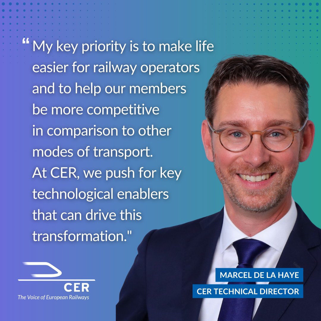 In an interview for the #TEN_T Newsletter of the European Commission, CER Technical Director Marcel de la Haye discussed the future of European rail and the European Rail Traffic Management System #ERTMS

📝Read the interview ec.europa.eu/newsroom/myten…