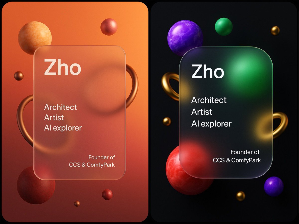 ZHO_ZHO_ZHO's tweet image. GPT 活干的是真 tm 漂亮啊！颜色、质感、交叠效果、文字、排版/构图，既能同时准确完成又能实现定制化！

LENSVERSE /「镜界」｜ZH4O｜设计系列｜GPT 4o Creation

这是我自己的：落日橙/糖果绿/赛博蓝/莫兰迪色系

【参考】我的图
【输入】指定文字、配色方案、质感、构图（也可 GPT 为你设计）…