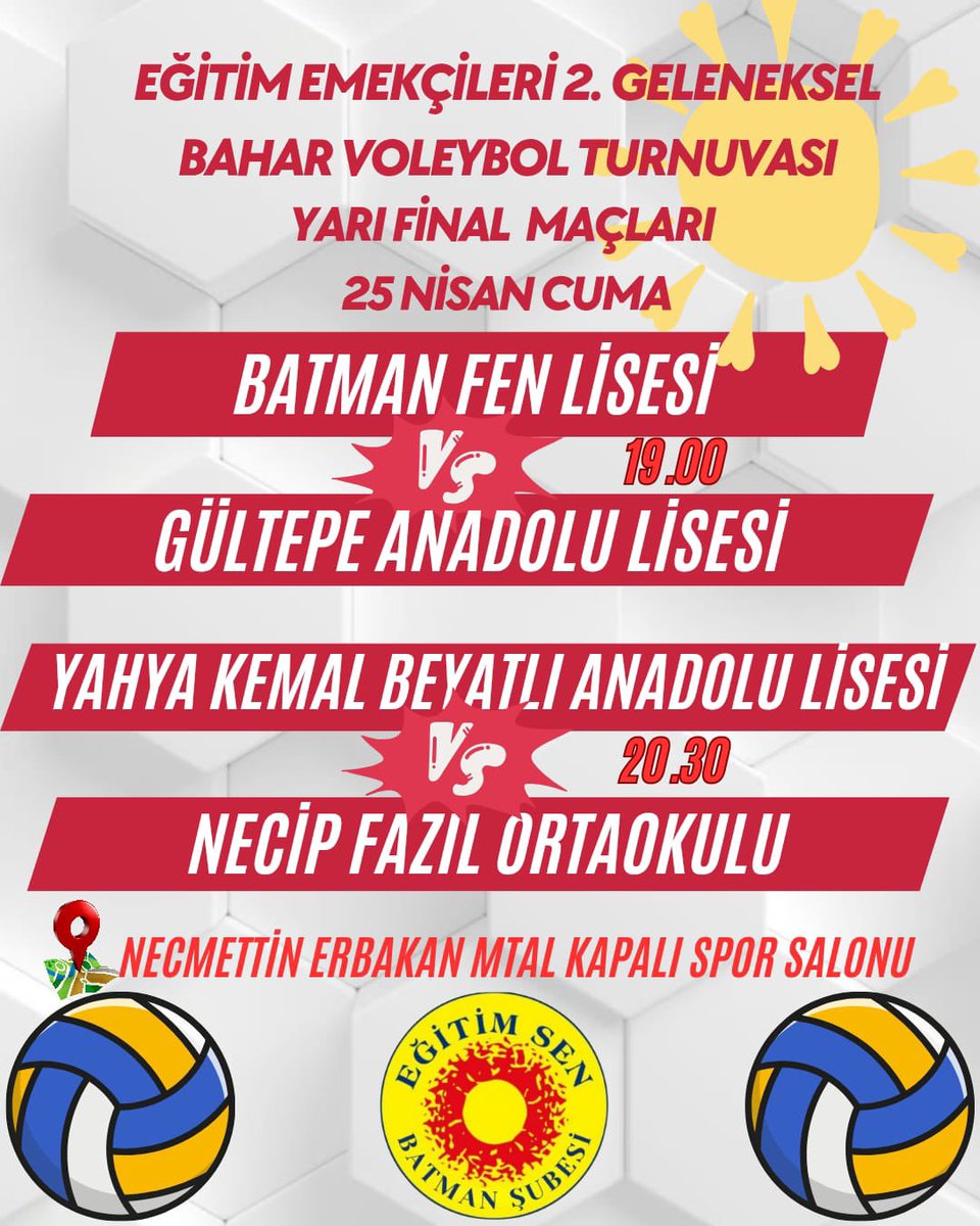 egitimsenbatman's tweet photo. Hemû hevalên me ji bo maça nîvfînalê ya Duyemîn Turnuvaya Voleybolê ya Kevneşopî ya ku ji hêla Sendîqa  me ve tê organîzekirin, vexwendîne 
🏐🏐🏐

Sendikamızın düzenlemiş olduğu İkinci geleneksel Voleybol Turnuvası yarı final maçına tüm arkadaşlarımız davetlidir 🏐🏐🏐

@KESK1995 @egitimsen @batmangenelis @SESBATMAN @batmanburada @Batman_Barosu @batmanihd @batmantabip @emekvedemokras @BatmanOlay @BatmanSonsoz @BATMANCAGDAS @batmanmedyacom @batmanburadagzt @Batmanteksif @sendika_org @SenTumbel  @MAturkce @Makurdi4 @batmanyenisahne @yeniyasamgazete @rojnamexwebun @KomaBatmane @KomeleyaAri @kombircabelek @Komeleya_Kurdi @bbzimanekurdi @kurd_research @ankahabera @asopress_ @KemalIrmak_ @zulkufgunesh @izzet_ildes @yardimsimge @EvrimGulez91901 @rgurbuz38 @oztolu