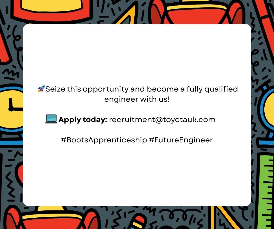 Fantastic opportunity for any year 11s who are interested in gaining an Engineering Maintenance Apprenticeship with Boots!