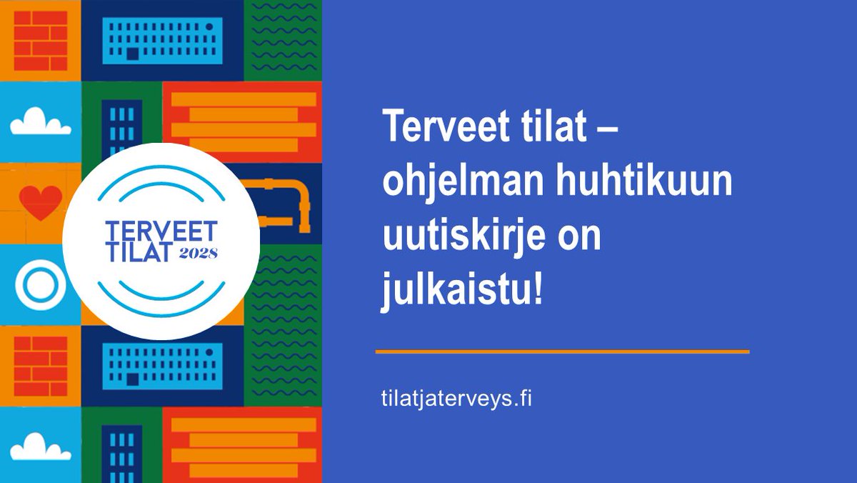 Terveet tilat -ohjelman huhtikuun uutiskirje on julkaistu! Lue mm. valmistuneista hankkeista ja 8.5. pidettävästä nuorisotilaselvityksen julkaisutilaisuudesta 👇👇
#sisäilma #TerveetTilat2028
emaileri.fi/g/l/385452/0/0…