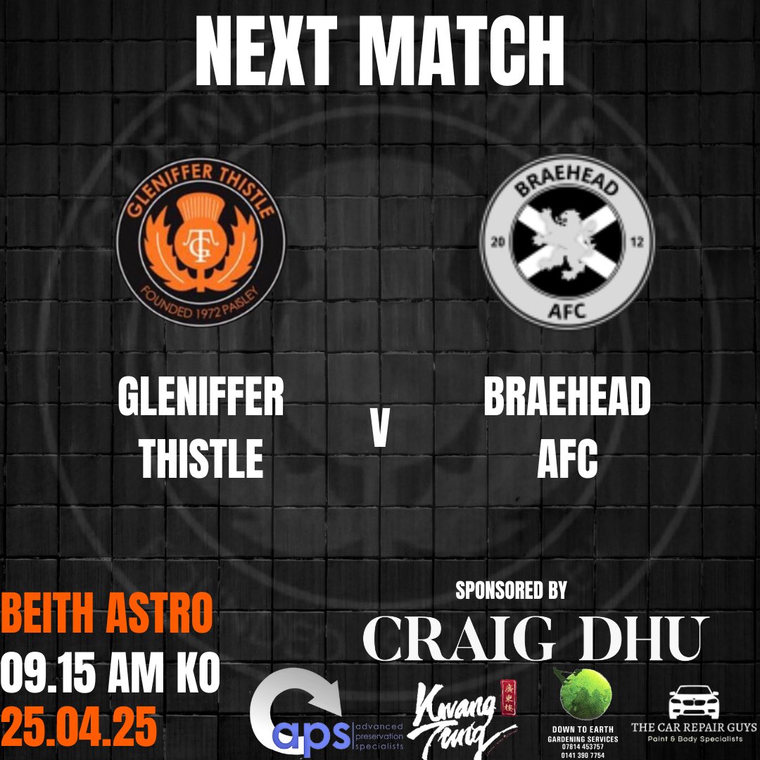 We return to league action tomorrow in a repeat of the Renfrewshire and Inverclyde Cup Final from 3 weeks ago.

We host Braehead who were this week, crowned league champions, in our penultimate league game.🟧⬛️