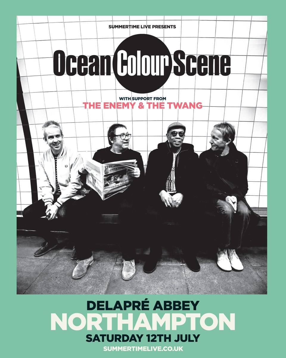 Northampton we will be at the beautiful Delapré Abbey along with support from The Enemy and The Twang on Saturday 12th July! Tickets and more info on ocsmusic.com