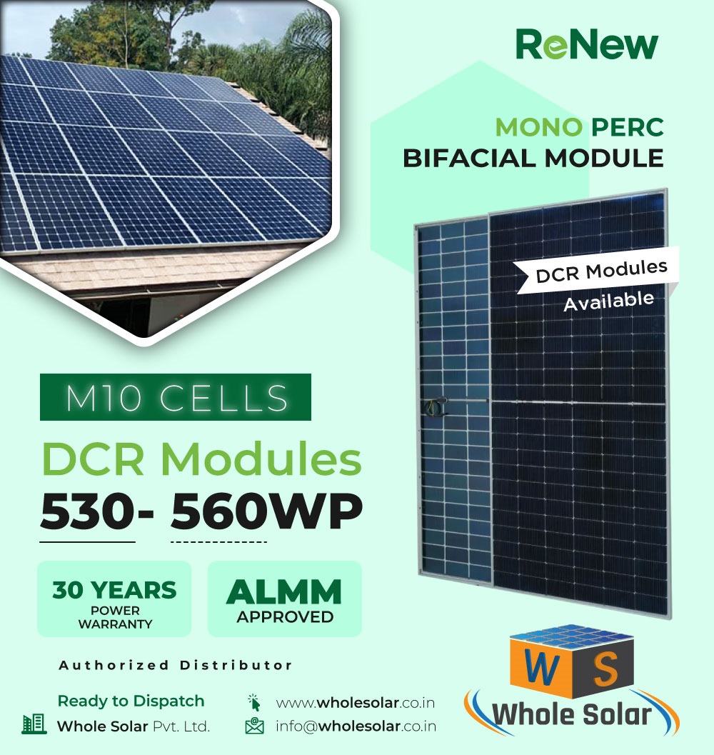 solar_whole's tweet image. ⚡ Go Solar with ReNew – Power That Performs!

🔋 530-560WP DCR Mono PERC Bifacial Modules
✅ ALMM Approved | 30-Yr Warranty
🛒 Ready to Dispatch

🔗 wholesolar.co.in
#SolarEnergy #DCRModules #GoGreen #ReNew #wholesolar
