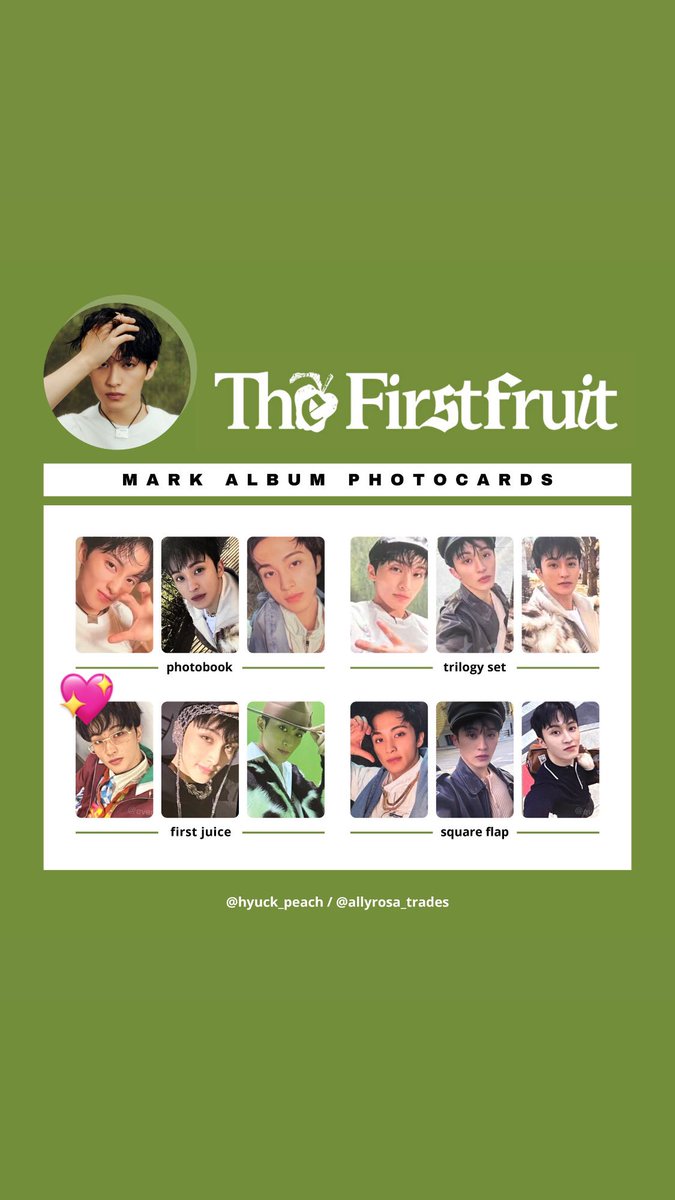 M_Leia27's tweet photo. nct nct127 nct dream MARK マーク
The Firstfruit トレカ 交換

譲　画像1枚目 🫑は❌

求　画像2枚目💖

同異種問いません！

郵送📮
条件の合う方は気軽に声かけてください🥰 https://t.co/CYxmKBtmAz