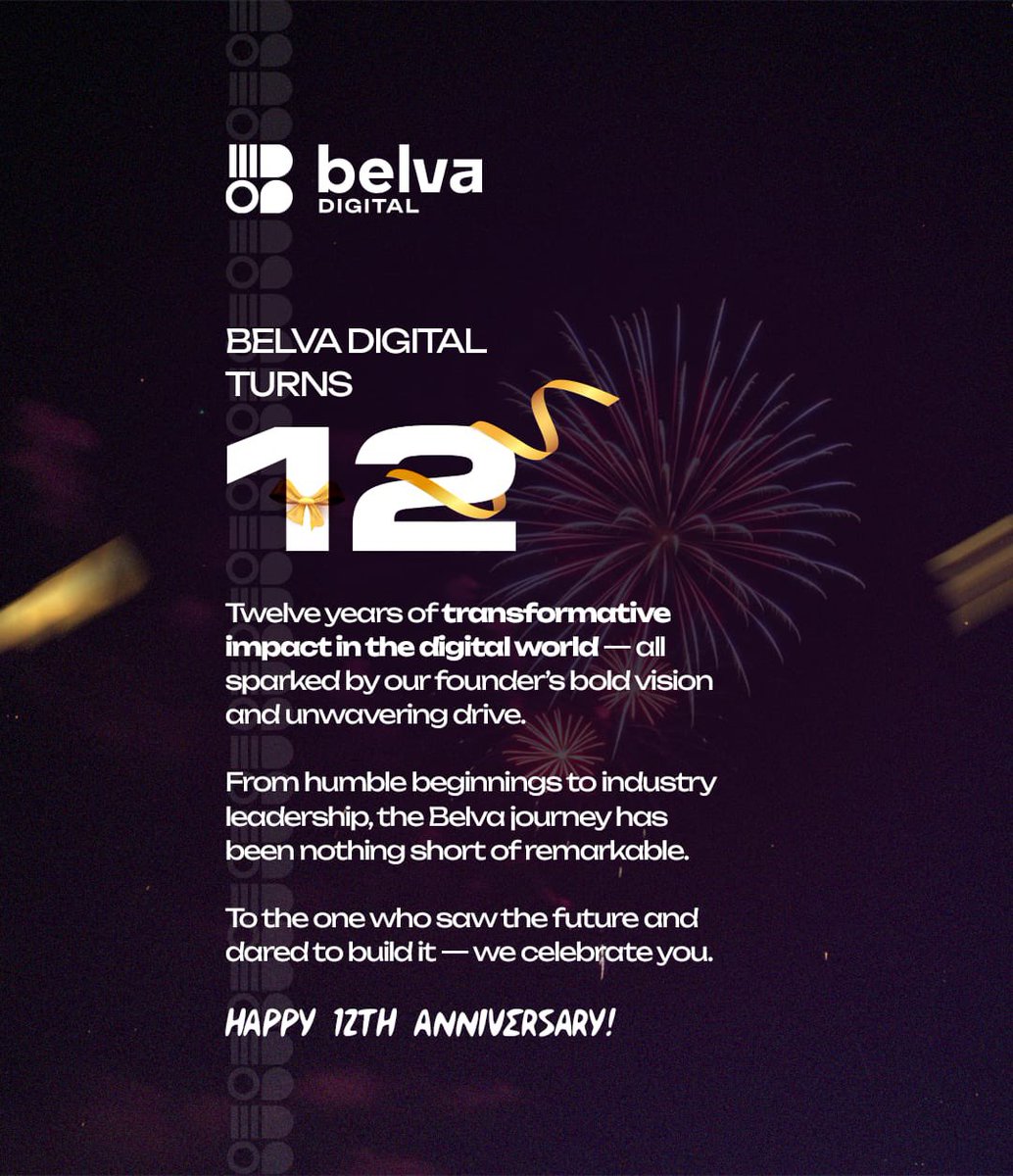 thisisfreddi's tweet photo. Happy anniversary, #TeamBold.

It’s surreal to reflect on what we’ve built over the past 12 years - brick by brick, just as @MissKatusya always says.

Every one of you, past &amp; present, has laid a stone in this growing empire.
Here’s to many more years of winning 💯 @BelvaDigital https://t.co/UWXXfZ7Cla