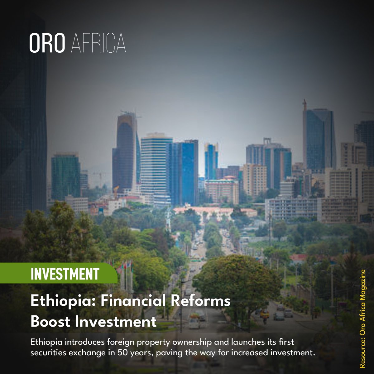 oro_magazine's tweet image. Ethiopia is opening new doors for global investors — from foreign property ownership to the historic launch of its first securities exchange in 50 years. The future of investment in East Africa starts now.
#Investment #Ethiopia #FinanceReform #EastAfrica #Opportunity