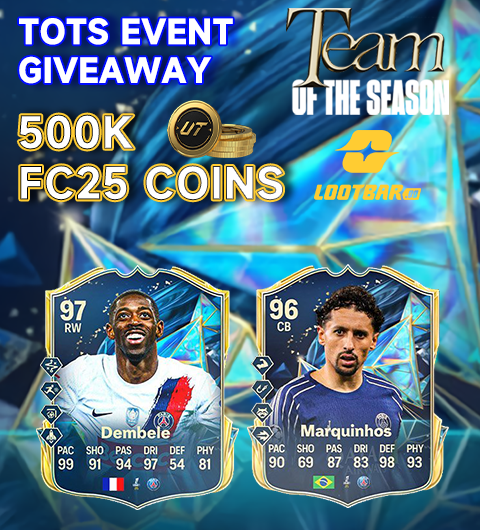 LootBar_gg_FC25's tweet photo. FC25 Ligue1 🇫🇷TOTS Giveaway
🏆Prizes: 500,000 FC25 Coins
⭐️⭐️1️⃣ Winner！⭐️⭐️
🔸To Enter：Follow👤+ Like❤+ RT🔄
🔸MUST FOLLOW：@LootBar_gg_FC25
🔸Ends April 29th (UTC) 🔚 #fc25 #fut https://t.co/xPl9evX18V