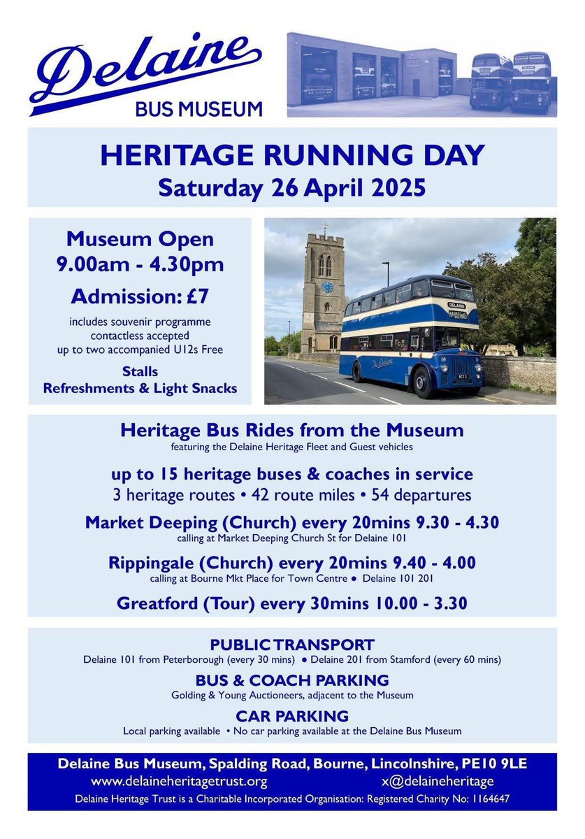 S574TPW's tweet photo. Tomorrow we will be heading to The Delaine Bus Museum for their Hertiage Running Day! 

We will be operating at 11:00 on Greatford (Tour) &amp; 12:30 Market Deeping services. 

@delaineheritage https://t.co/zfNomm4T4Q