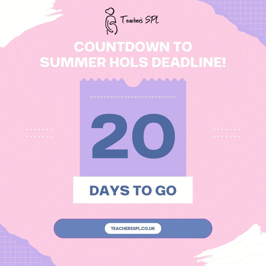 TeachersSPL's tweet image. 👇TAG YOUR TEACHER FRIENDS CURRENTLY ON MATERNITY LEAVE 👇 Do your school&apos;s summer holidays start 21st July? If so and you want to be paid in full for the holidays, you need to send your SPL application to school by 25th May 2025. Sign up today teachersspl.co.uk
