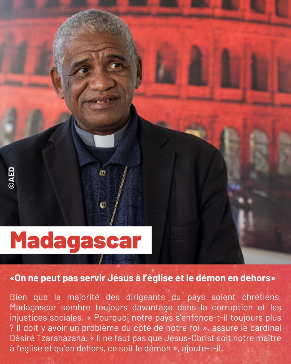 🇲🇬 «On ne peut pas servir Jésus à l’église et le démon dehors»

✝️ Face à la corruption à Madagascar, le cardinal Tzarahazana appelle à une pastorale forte pour changer les cœurs et la société.

👉 shorturl.at/mfAXC

#Madagascar #Évangile #ÉgliseMadagascar #ChrétienMalagasy