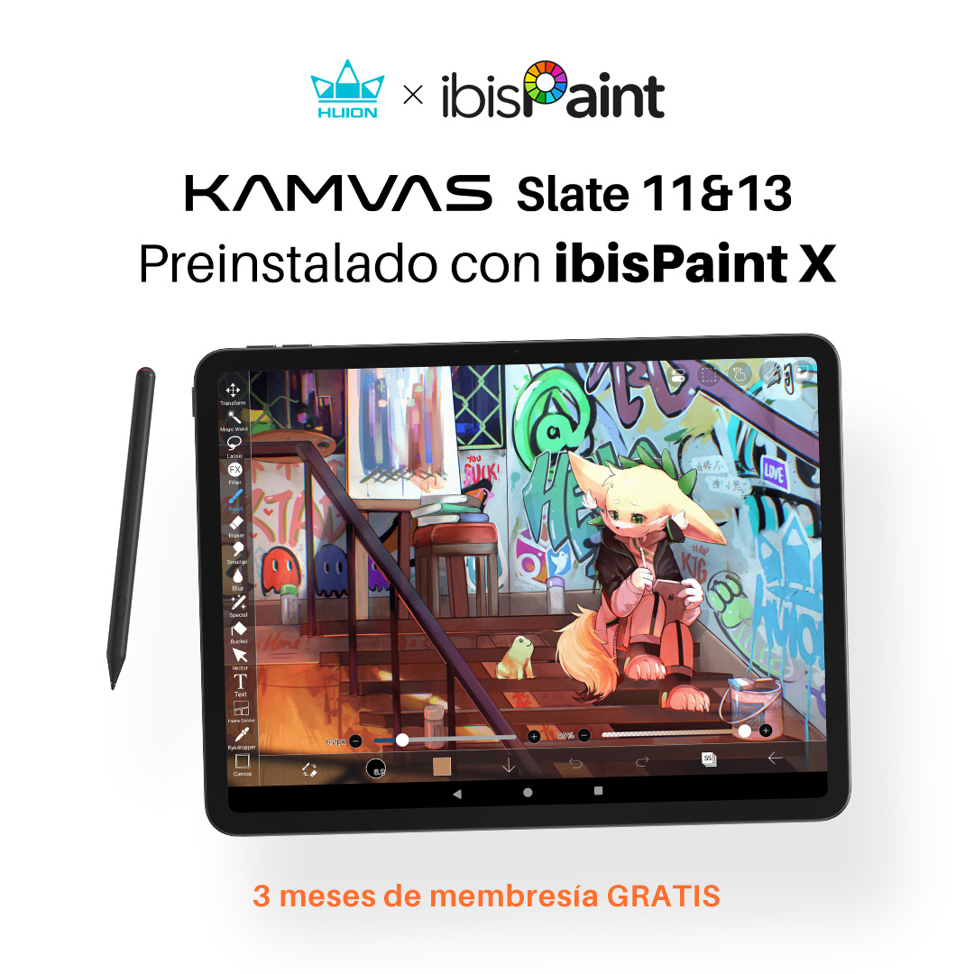 HuionEspanol's tweet photo. 🎨 ¡Kamvas Slate 11 & 13, tu estudio de arte portátil!
Preinstalado con ibisPaint X y Clip Studio Paint, con 3 meses de membresía gratuita. ¡Crea donde quieras, como quieras!

🖥Dispositivo: #kamvasslate11 & #kamvasslate13
📌Enlace para más info: https://t.co/RFCWYNmFnx

#Kamvas #ibisPaintX #CLIPSTUDIOPAINT #artedigital