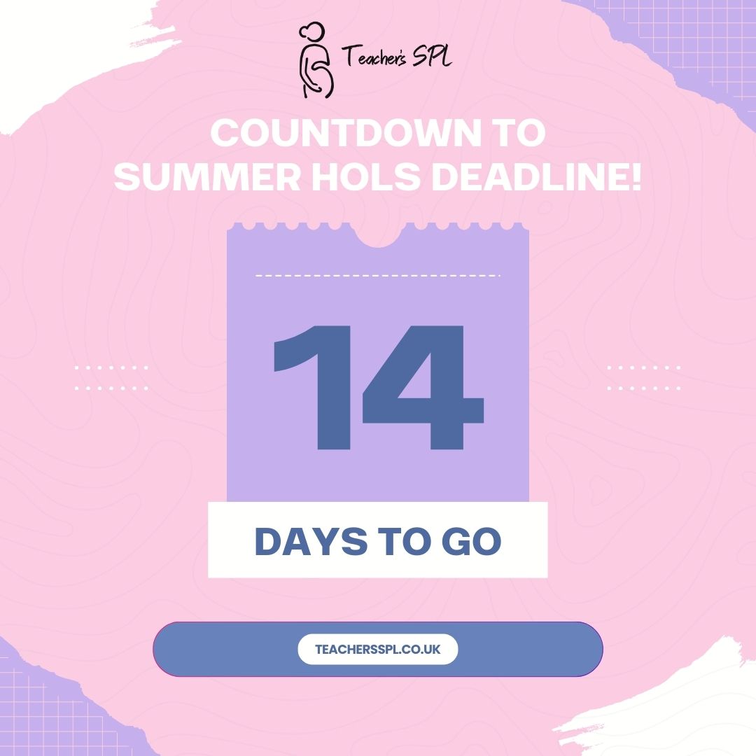 TeachersSPL's tweet image. Happy Sunday 🌷🌞 A reminder for those currently on maternity or adoption leave - you could be paid IN FULL for the summer holidays if you get your SPL application to school 8 weeks prior to the hols! Sign up today to ensure your paperwork is done in time for the deadline!