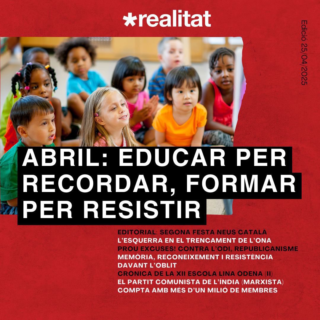larealitat's tweet photo. 🔴NOVA EDICIÓ‼️

🗞️A l’editorial d’avui us parlem de la segona festa de la Fundació Neus Català, que es celebrarà demà dissabte 26 d’abril. Però també sobre el naixement del projecte “Abril”, orientat a l’educació antifeixista. De republicanisme davant l’odi. I molt més.

🧵FIL https://t.co/Xto2YVJiKF