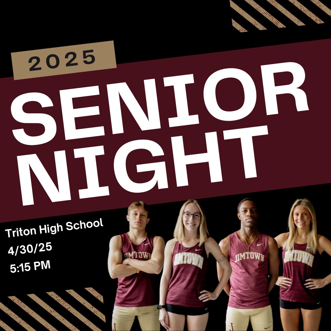 Due to our track being under construction, we will be having our Senior Night next Wednesday at Triton! Come out and support our seniors!!!