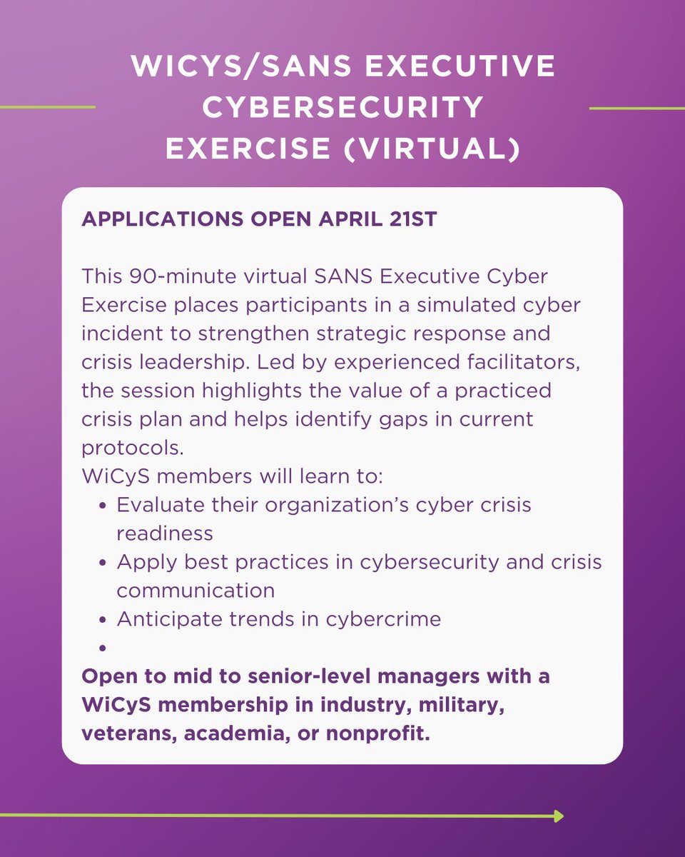 WiCySorg's tweet image. Looking to shake things up in your cyber journey? 👀

From cracking vulnerabilities to stepping into leadership - these WiCyS member-only programs are packed with real-world experience, growth, and serious glow-up potential.

#WiCyS #WomenInCyber #CybersecurityCommunity