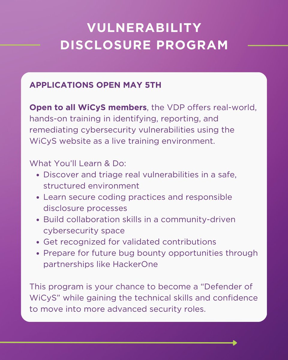 WiCySorg's tweet image. Looking to shake things up in your cyber journey? 👀

From cracking vulnerabilities to stepping into leadership - these WiCyS member-only programs are packed with real-world experience, growth, and serious glow-up potential.

#WiCyS #WomenInCyber #CybersecurityCommunity