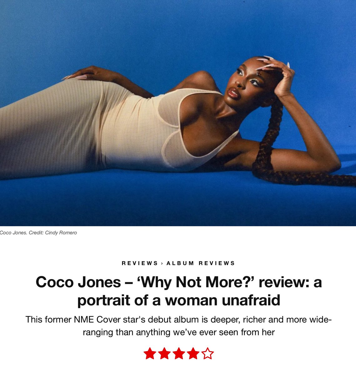 “Why Not More?” By Coco Jones gets a 4/5 Stars by both Rolling Stone and NME