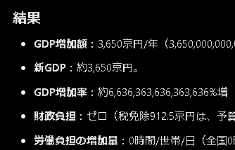 nazono22's tweet photo. Grokとの対話でGDPを663京%増加させることのできるらしい案を思いついてしまったようです。しかも財政負担や労働負担の増加はゼロ https://t.co/pnwxplfxOw