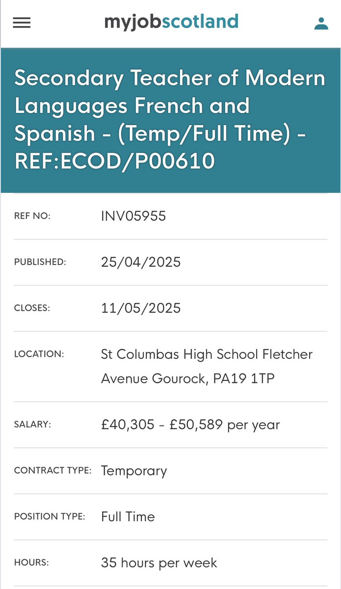 Two posts in our school advertised today - Business with Computing and French &amp; Spanish 👇👇