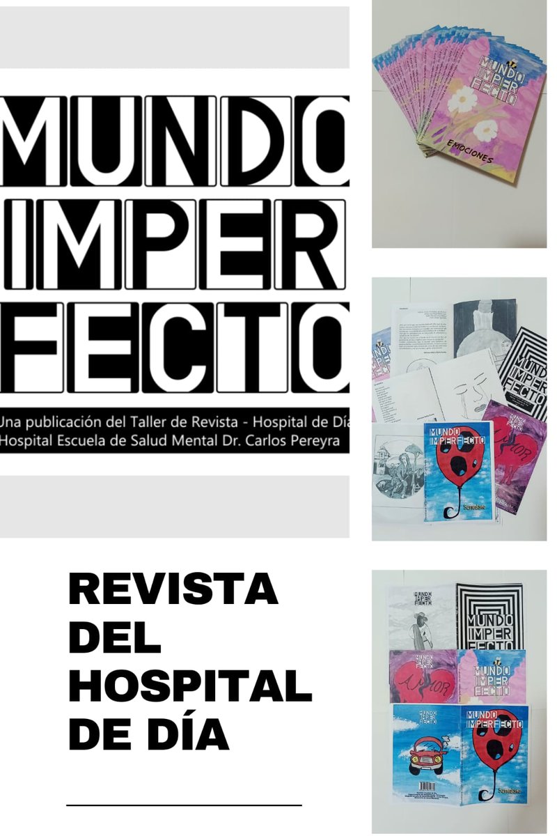 Desde el Servicio de Hospital de Dia queremos presentar
"Mundo Imperfecto": una revista que nace desde el Taller de Revista```

✒️ Más que una revista, es un lugar de encuentro y pertenencia, una voz que se abre a la comunidad para compartir vivencias, emociones y deseos.
