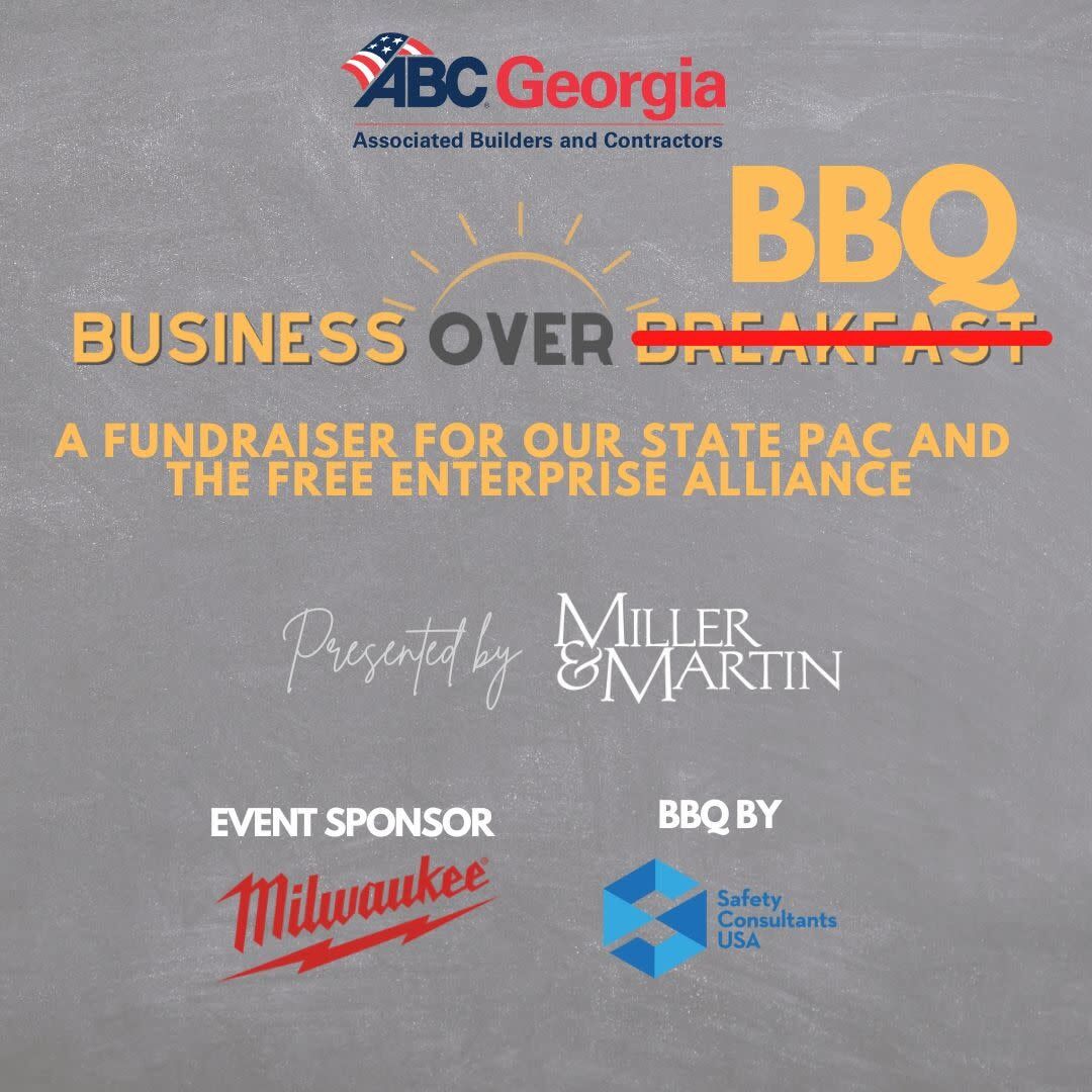 Miller & Martin PLLC (@millermartinlaw) on Twitter photo We are proud to sponsor <a href="/ABCofGA/">ABC of Georgia</a>'s 4th annual Business Over BBQ event on 05/02. Join us in support of the legislative efforts of ABC of GA's State PAC and The Free Enterprise Alliance.
Register here: bit.ly/4jHN26m
#buildinggeorgia #millermartinlaw We are proud to sponsor <a href="/ABCofGA/">ABC of Georgia</a>'s 4th annual Business Over BBQ event on 05/02. Join us in support of the legislative efforts of ABC of GA's State PAC and The Free Enterprise Alliance.
Register here: bit.ly/4jHN26m
#buildinggeorgia #millermartinlaw