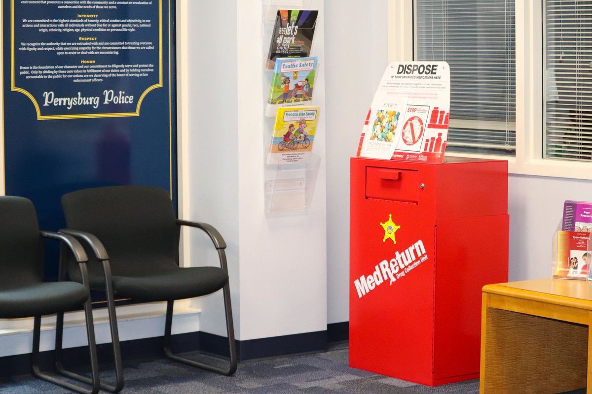 This Saturday, April 26th is National Prescription Drug Takeback day. We have a permanent drop-off location inside our offices on Walnut Street where you can dispose of unused medications anytime. #cityofperrysburg #drugtakebackday