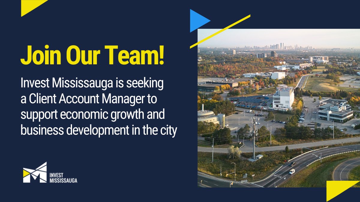 Invest Mississauga is hiring! Want to be part of an amazing team and help drive economic growth in one of Canada’s largest cities? 

Work directly with innovative companies, global investors, and local partners to shape the city's economic future!

Apply: jobs.mississauga.ca/job/Mississaug…