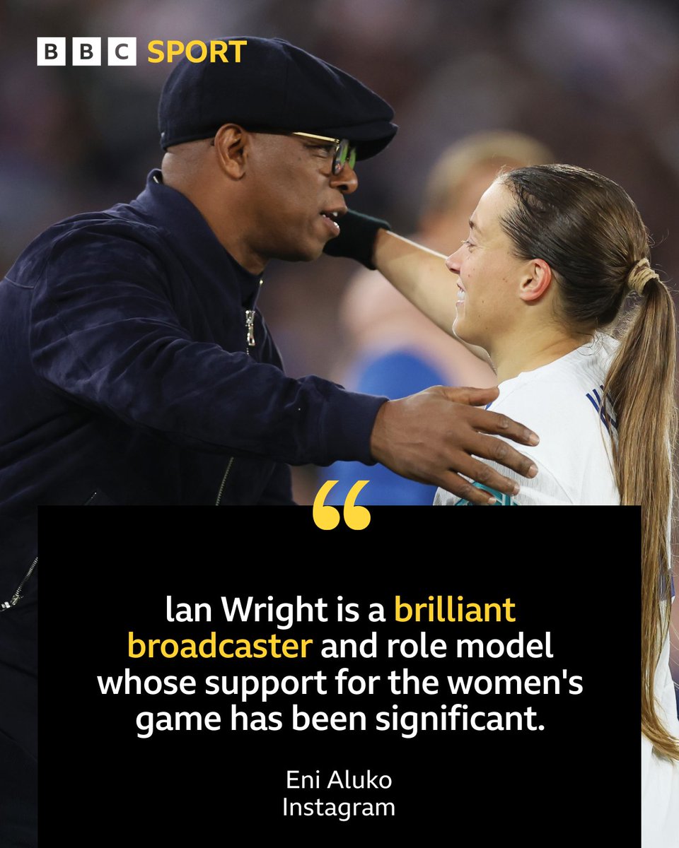 BBCSport's tweet photo. Eni Aluko has apologised to Ian Wright for suggesting he risked blocking female pundits from getting opportunities in broadcasting. https://t.co/mixPZRoc6J