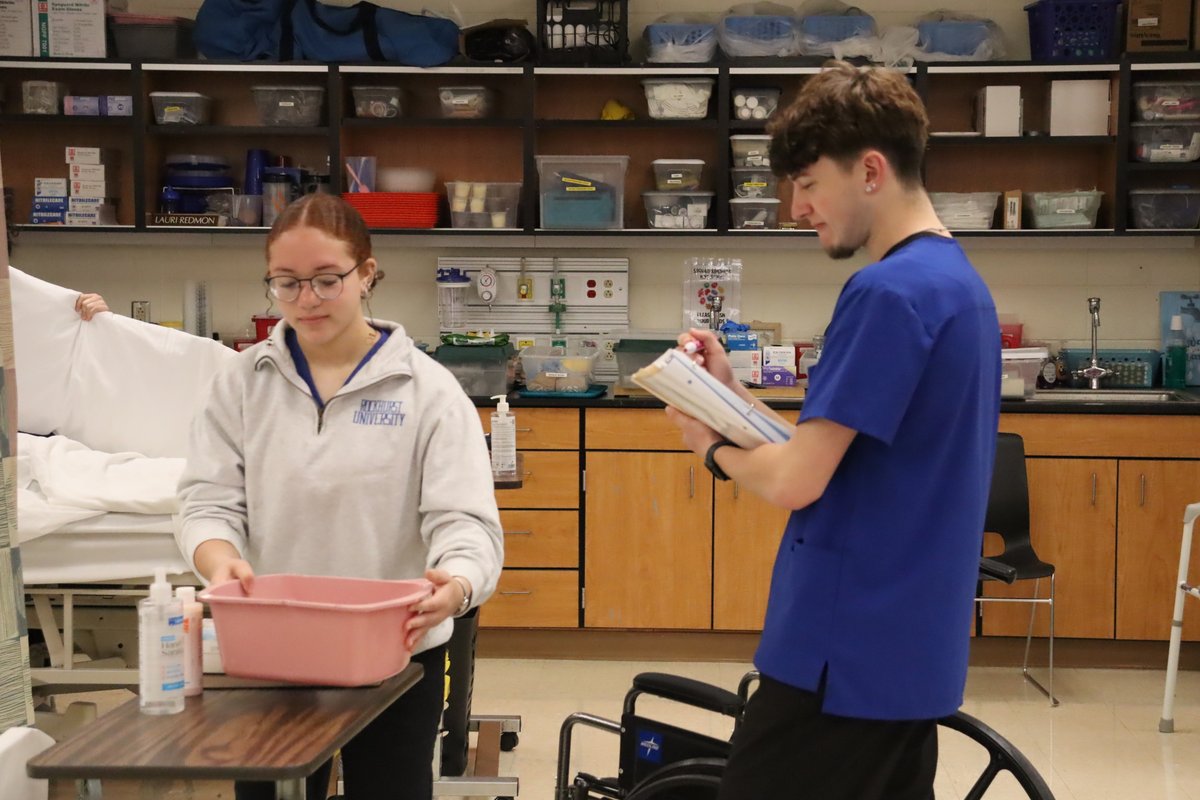 Health Science Accelerated spent last week practicing for their CNA testing. Seniors are tested through a written exam &amp; a clinical skills test that evaluates performance in areas like measuring &amp; recording vital signs, assisting patients with transfers, &amp; performing care tasks.
