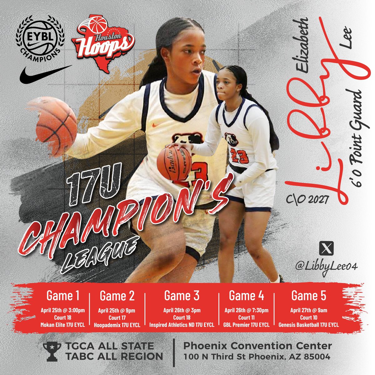 Elizabeth Lee (@libbylee04) on Twitter photo ‼️Session 1‼️ All glory to God as we get started! Come check us out! #eycl #eybl <a href="/HHoopsCTXGBB/">Lady Houston Hoops CenTx</a> <a href="/NikeGirlsEYBL/">Nike Girls EYBL</a>
<a href="/CoachBaity/">Rachel Baity</a> @lamarwbb <a href="/CoachAQUA_LAMAR/">Aqua Franklin</a> <a href="/NickiCollen/">Nicki Collen</a> <a href="/CoachJoniTaylor/">Joni Taylor</a> <a href="/CoachGerlich/">Krista Gerlich</a> <a href="/UHCougarWBB/">Houston Women's Basketball</a> <a href="/tcuwbb/">TCU Women’s Basketball</a> <a href="/Coach_NAWilson/">Nolan Alejandro Wilson</a>
<a href="/AdiaBarnes/">ADIA BARNES COPPA</a> <a href="/CoachTMWilson/">Toyelle Wilson</a> <a href="/CoachRekeUTA/">Shereka Wright</a> ‼️Session 1‼️ All glory to God as we get started! Come check us out! #eycl #eybl <a href="/HHoopsCTXGBB/">Lady Houston Hoops CenTx</a> <a href="/NikeGirlsEYBL/">Nike Girls EYBL</a>
<a href="/CoachBaity/">Rachel Baity</a> @lamarwbb <a href="/CoachAQUA_LAMAR/">Aqua Franklin</a> <a href="/NickiCollen/">Nicki Collen</a> <a href="/CoachJoniTaylor/">Joni Taylor</a> <a href="/CoachGerlich/">Krista Gerlich</a> <a href="/UHCougarWBB/">Houston Women's Basketball</a> <a href="/tcuwbb/">TCU Women’s Basketball</a> <a href="/Coach_NAWilson/">Nolan Alejandro Wilson</a>
<a href="/AdiaBarnes/">ADIA BARNES COPPA</a> <a href="/CoachTMWilson/">Toyelle Wilson</a> <a href="/CoachRekeUTA/">Shereka Wright</a>