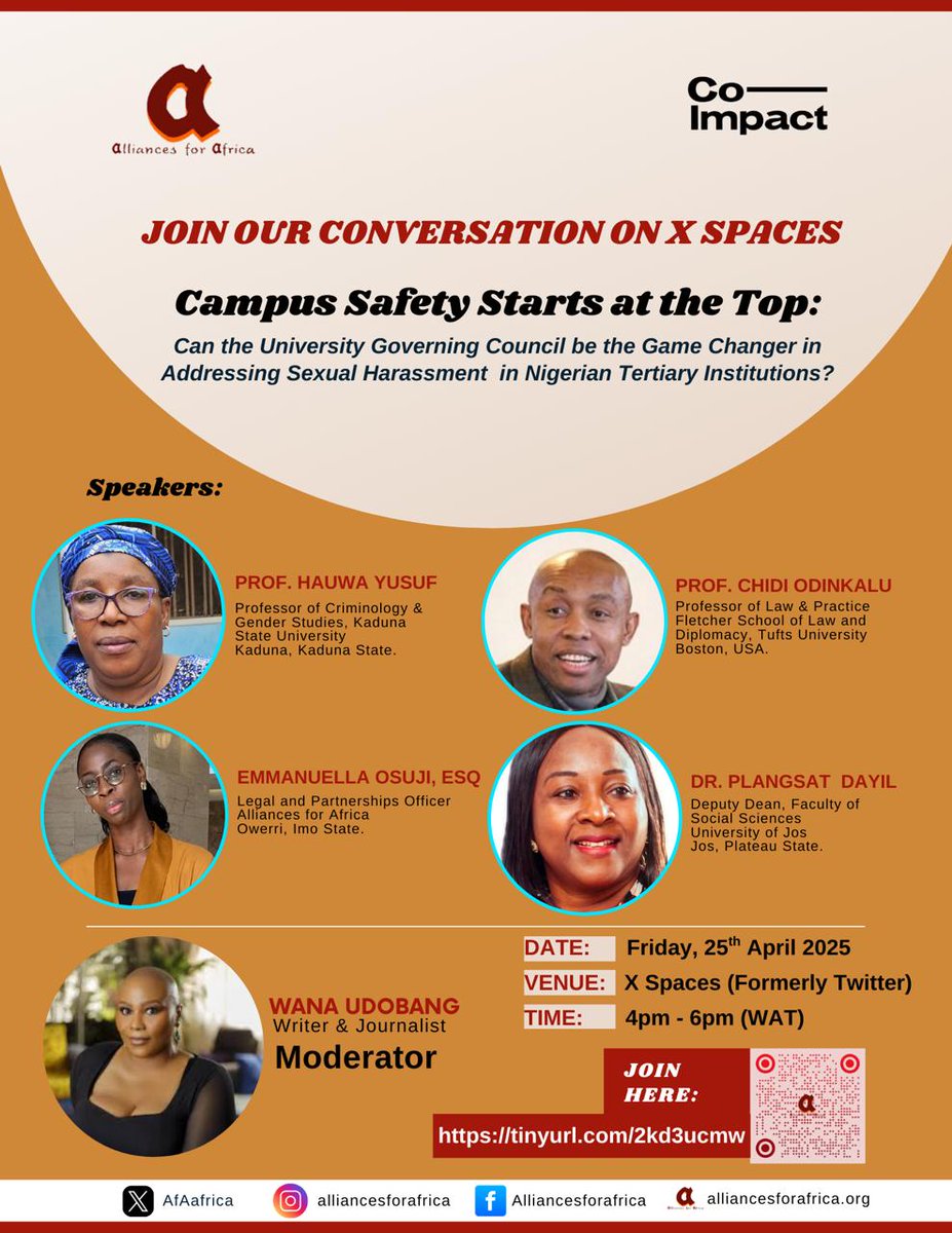 👉🏽 Gentle reminder!

Hello fam, it's just 15 minutes to go

🔗 Click to join:👇🏽
tinyurl.com/2kd3ucmw

#AlliancesForAfrica
#EndSexualHarassment
#SystemChange
#NoExcuse