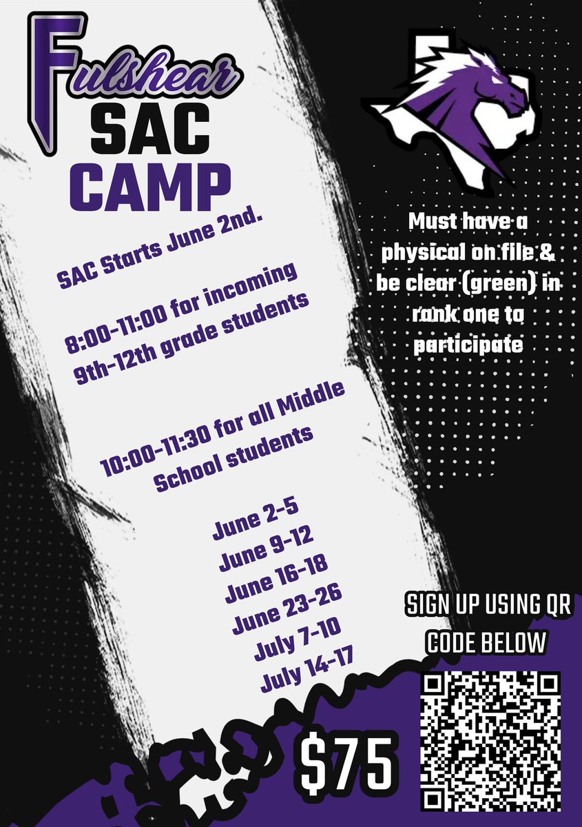 You’re either getting better or getting passed up! 

Don’t get passed up by signing up for Fulshear Strength and Conditioning camp this summer! 

Athletes will work with Leaman and Fulshear coaches to get ready for ALL sports come the 2025-2026 school year!
#TheChargerWay #NOPE