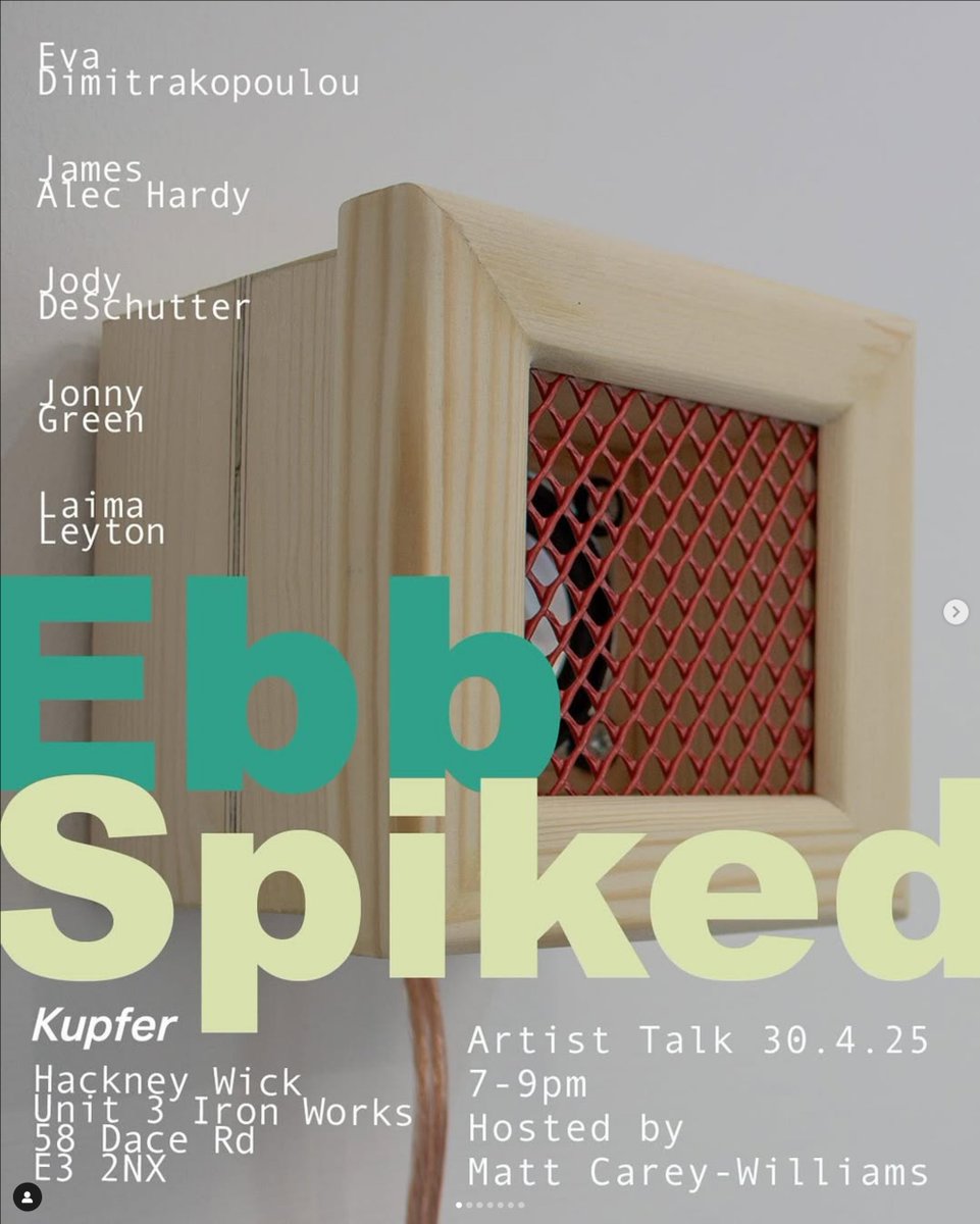 Artist talk at Kupfer Projects, Hackney Wick on 30th April