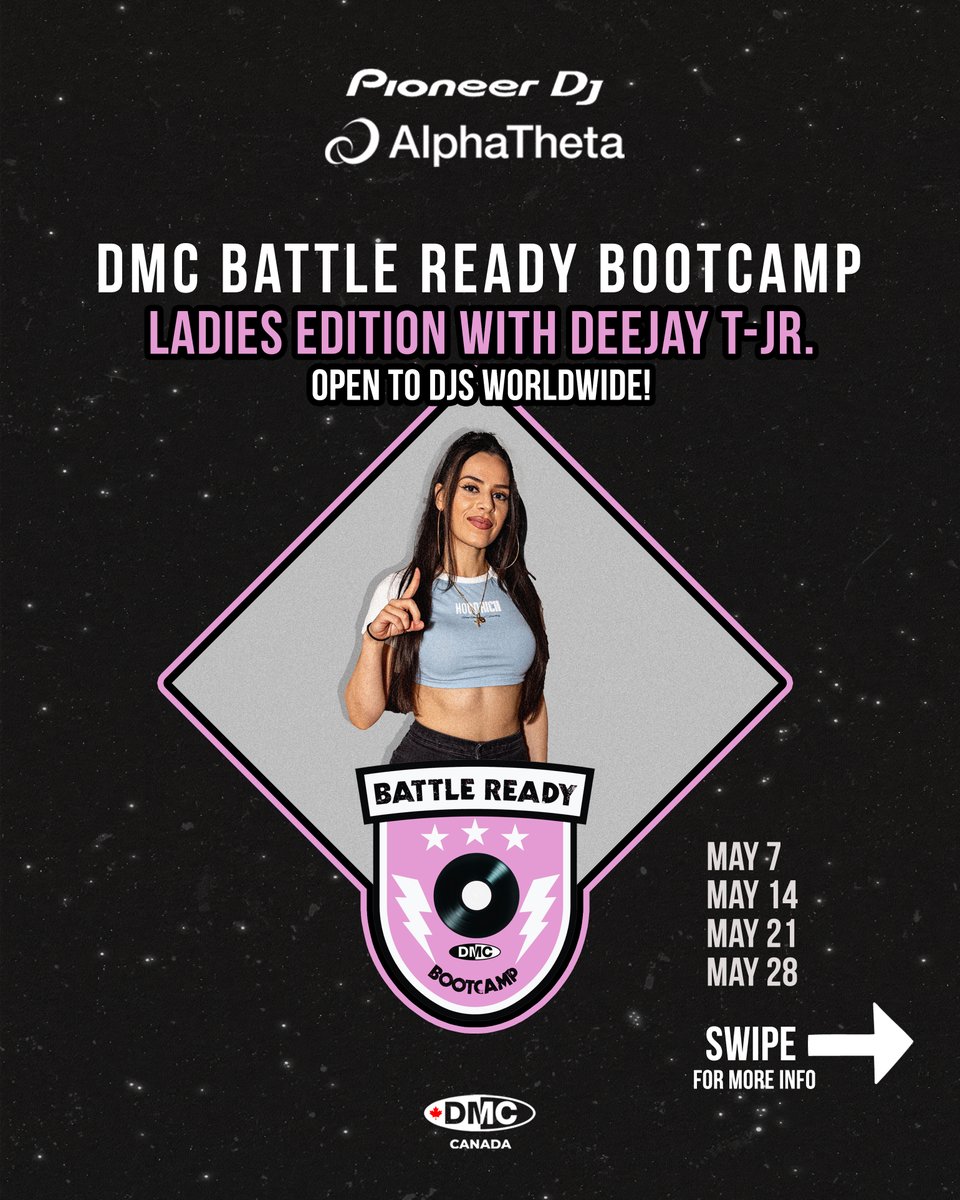 *Attention Female DJs!*

FREE Session APR 30 9PM EST: twitch.tv/deejaytjr

Ladies Edition Bootcamp: dmcdjcanada.com/shop/p/battle-…