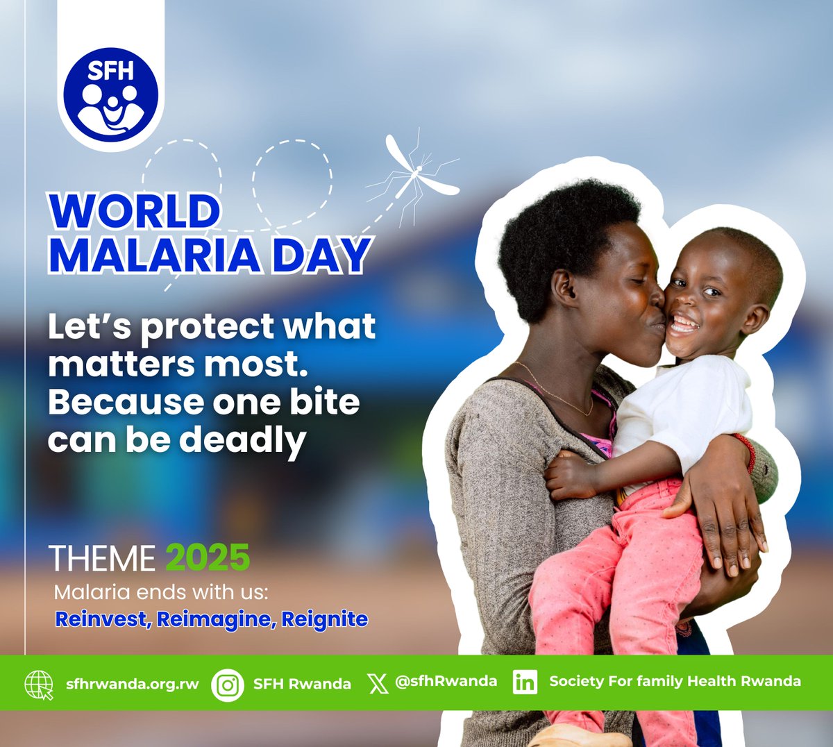 ⭕️ A mother’s smile. A child’s laugh.

🦟 #Malaria threatens it all — but we have the power to stop it.

🗣️ On this #WorldMalariaDay, we say: 👉🏾Malaria ends with us—because every child deserves a real chance to grow.