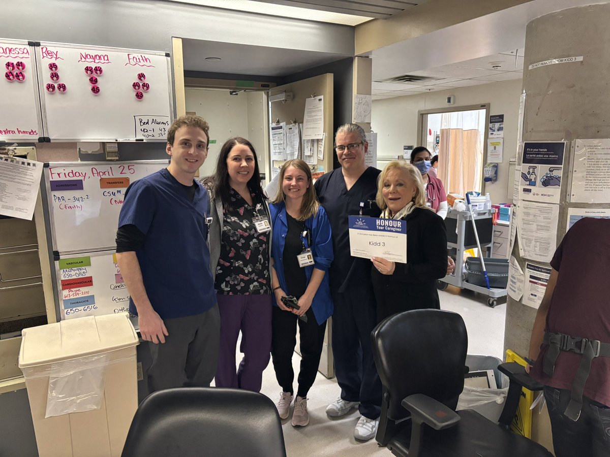 Sherri McCullough, Chair of the Board at KHSC, came to say a heartfelt thanks for the compassionate and excellent care that her mother recently received from the nursing staff on Kidd 3 at our hospital, and the palliative care provided by Dr. Danielle Kain.