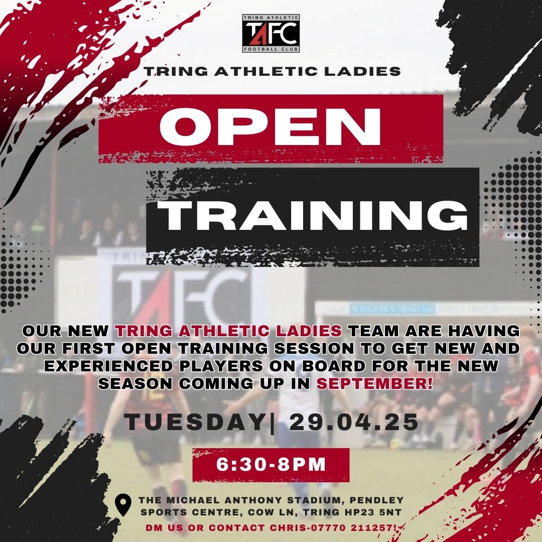 Not long before our first training session on the stadium pitch. Access from 6.20pm and the bar will be open for spectators. Please share.