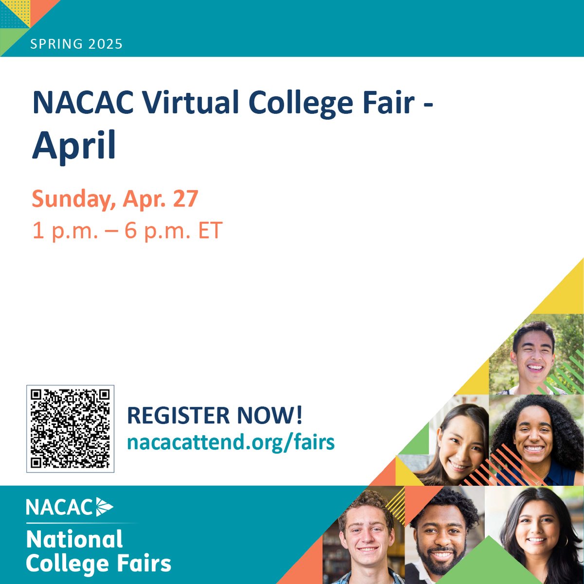 NACACFairs's tweet image. #NACAC virtual #collegefairs offer a dynamic digital meeting space for connecting students and families with colleges and universities. Join us this Sunday, April 27! Register today: ow.ly/eM2s50VCRUc

Exhibitor registration: ow.ly/igAo50VCRUe