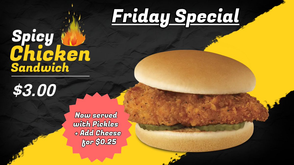 Add some heat to your day, today at The Nest!!!!! It's spicy chicken sandwich FRIDAY and our sandwich is sure to blow your taste buds away!!!!!!