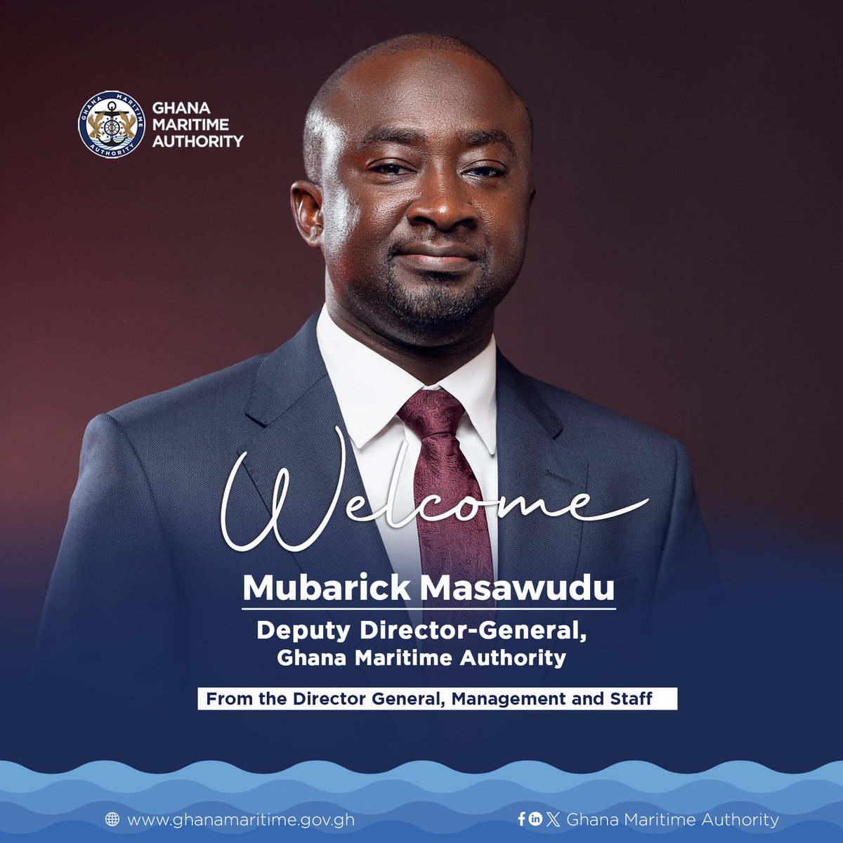Join us in warmly welcoming Mubarick Masawudu as the new Deputy Director-General of the Ghana Maritime Authority!